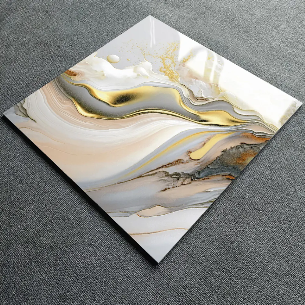 Marble-Look Polished Porcelain Floor Tile 600x600mm/60x60cm
