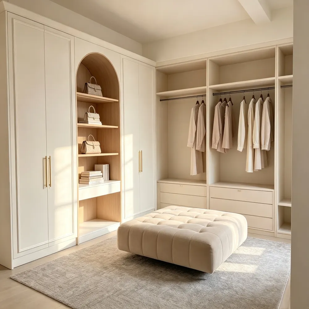 Modern Melamine Bedroom Wardrobe For Walk-In Storage
