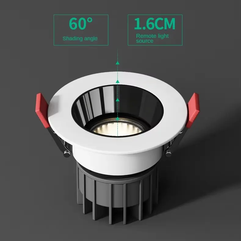 Anti-Glare Recessed Aluminum LED Downlight 5/7W 55mm