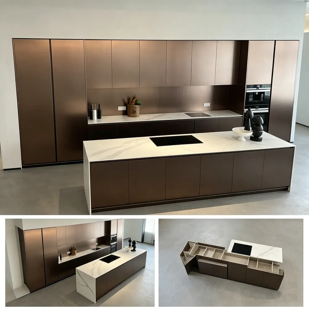 Modern Melamine Modular Kitchen Cabinet Set