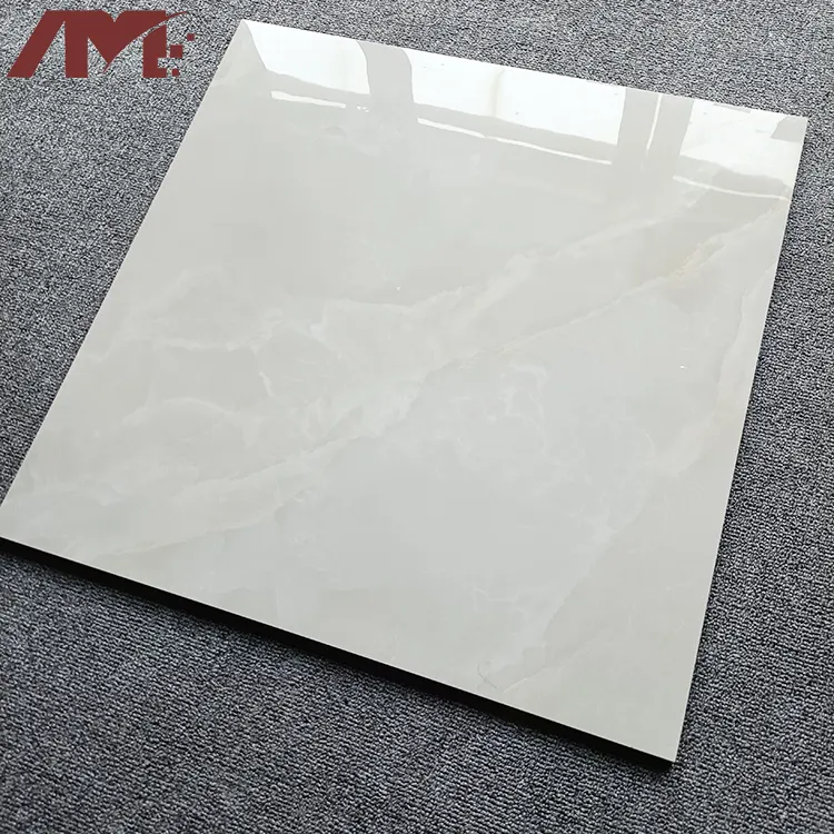 Marble-Look White Polished Porcelain Floor Tile 600x600mm