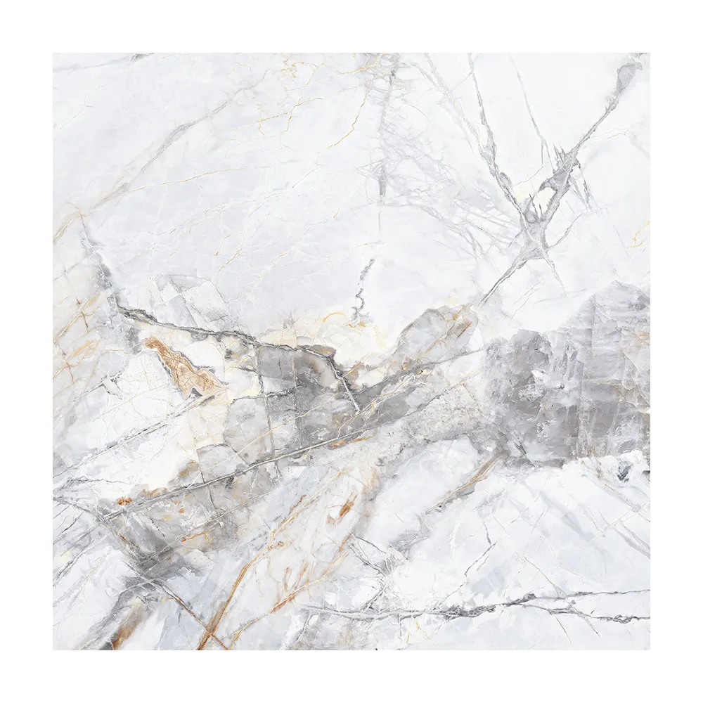 Carrara White Polished Porcelain Floor Tile 600x600mm