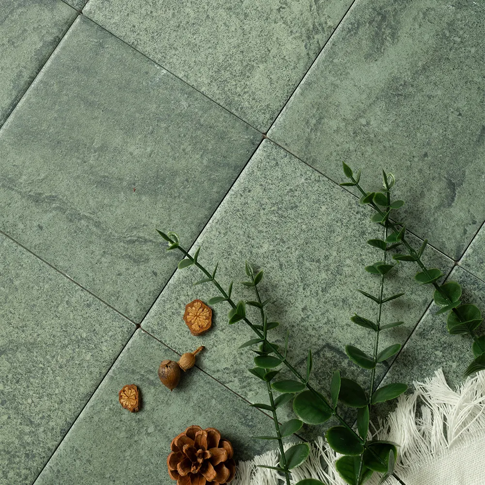 Stone-Look Green Porcelain Swimming Pool Tile 150x150mm
