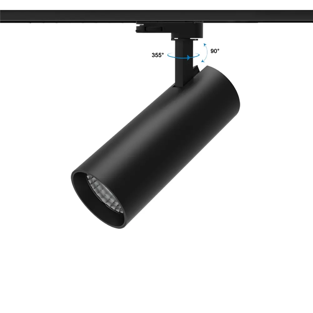 Anti-Glare Aluminum COB LED Track Spotlight Black/White 15-30W