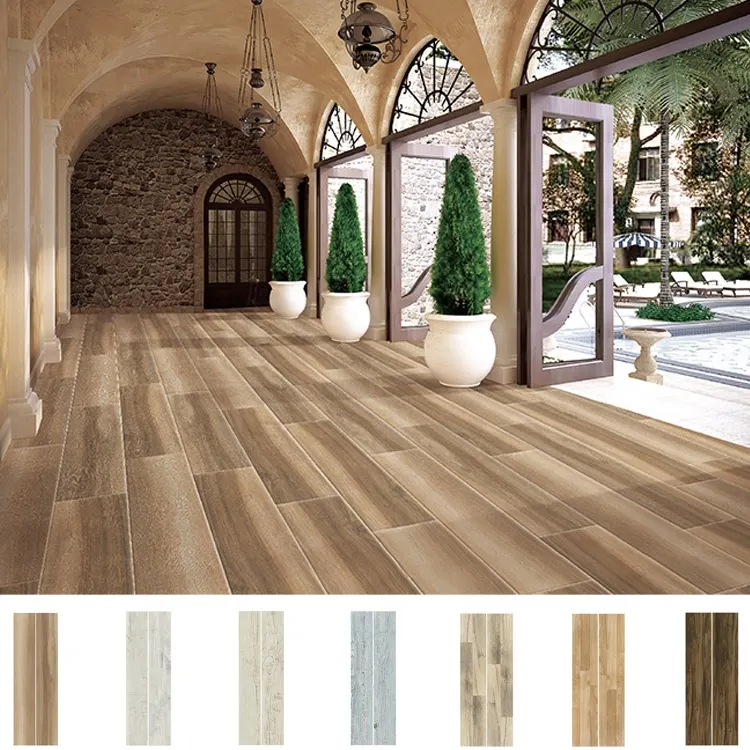Wood-Look Glazed Porcelain Floor Tile 200x1000mm