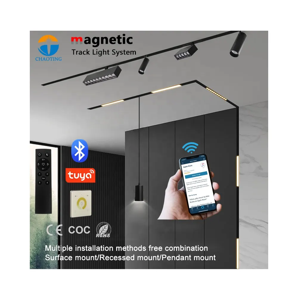 Smart Aluminum Magnetic LED Track Spotlight 8-30W