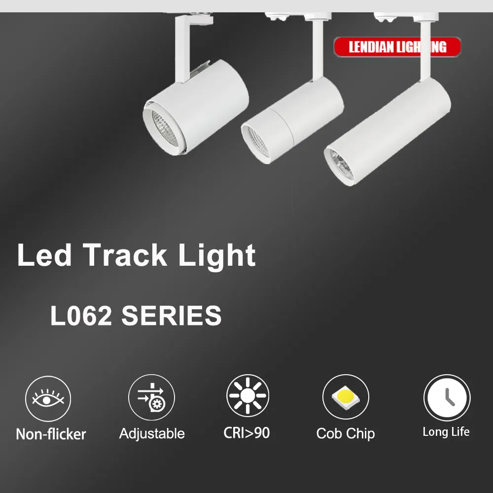 Adjustable Aluminum LED Track Spotlight 25W 2700K/3000K/5000K