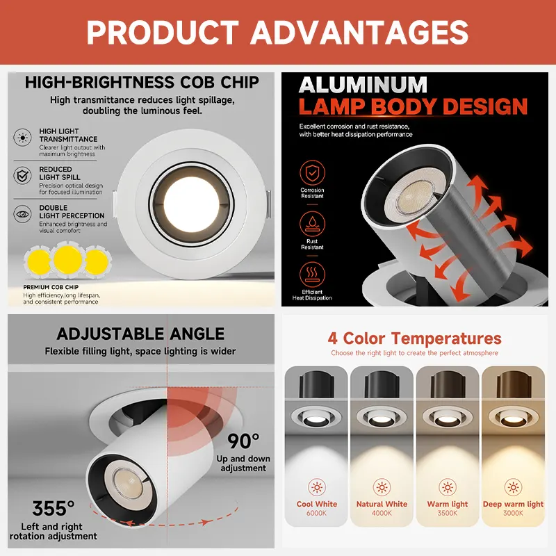 Recessed Aluminum LED Downlight 10W For Indoor Lighting