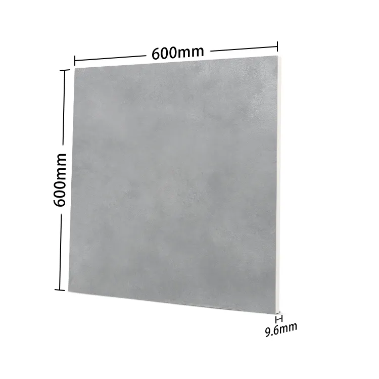 Non-Slip Stone-Look Gray Matte Porcelain Wall And Floor Tile 600x600mm
