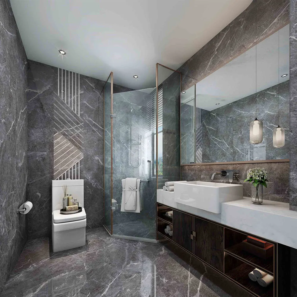 Marble-Look Polished Porcelain Wall And Floor Tile 600x1200mm