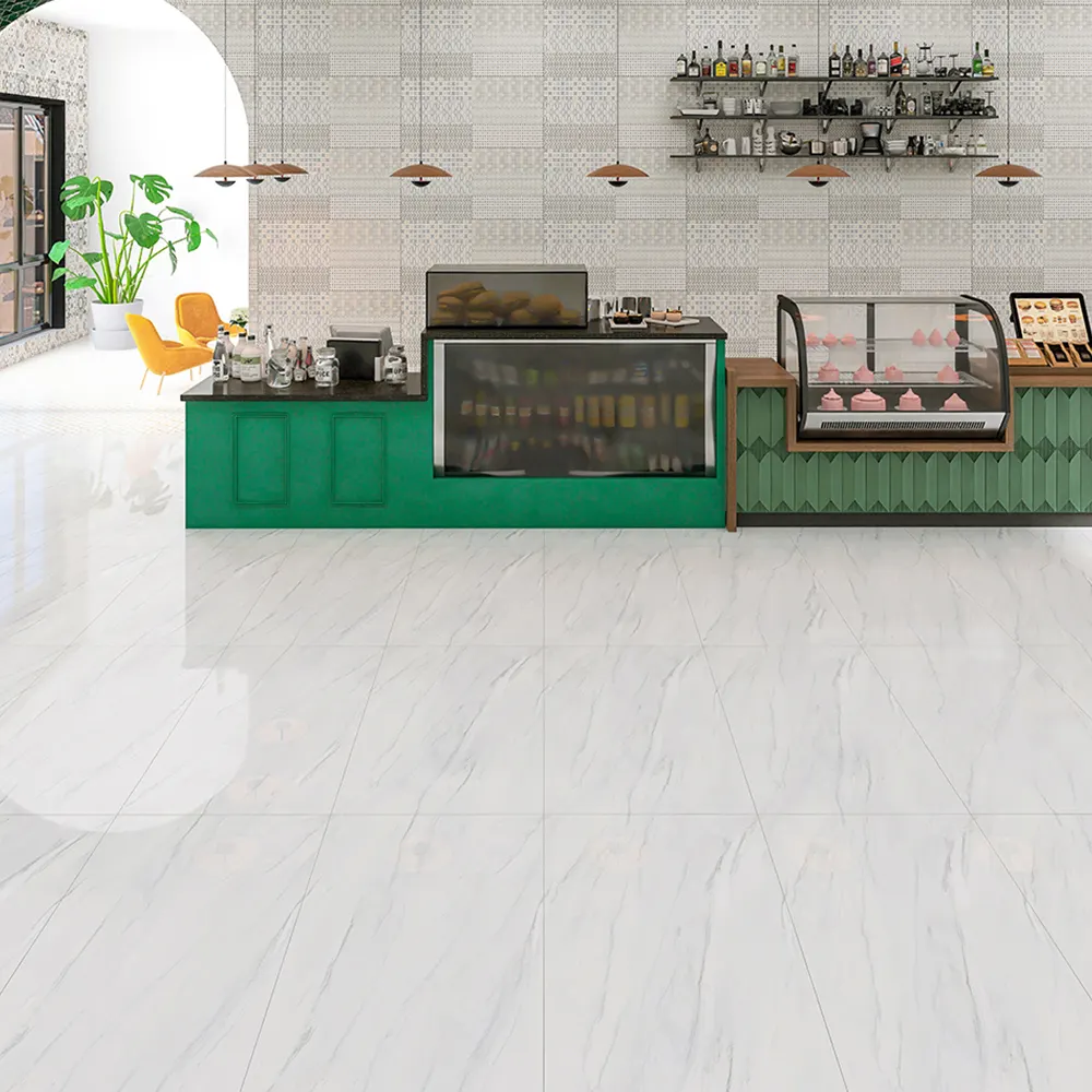 Marble-Look Polished Porcelain Floor Tile 750x1500mm