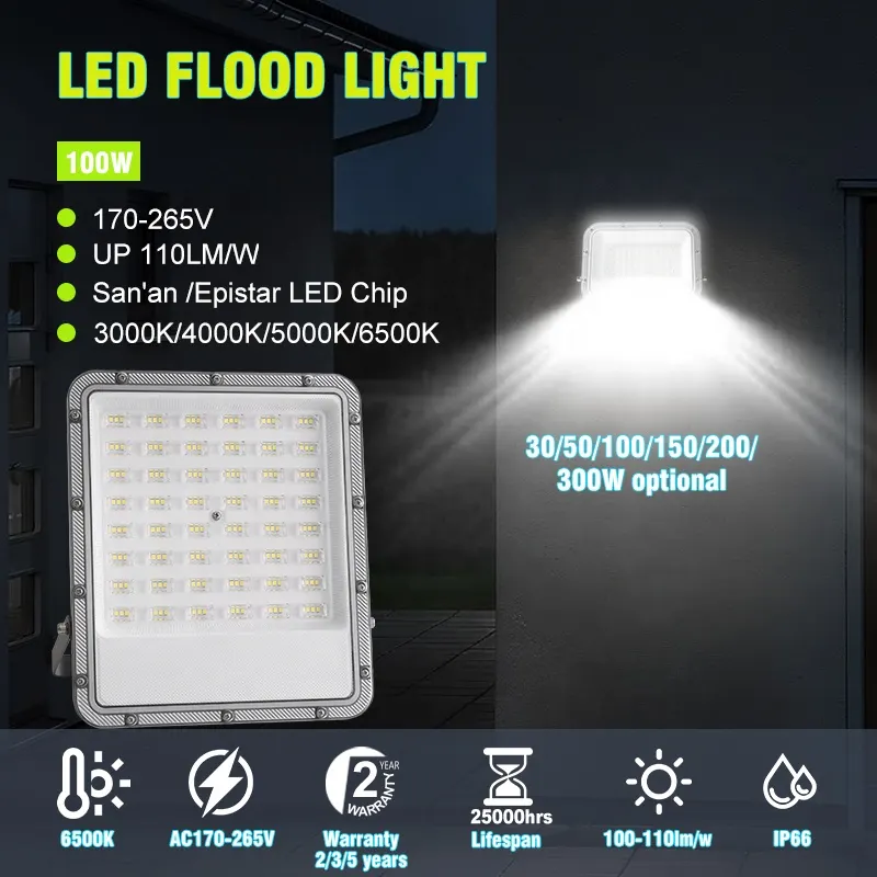 Aluminum LED Floodlight 200-400W/100-300W 100-265V IP65 100-265V