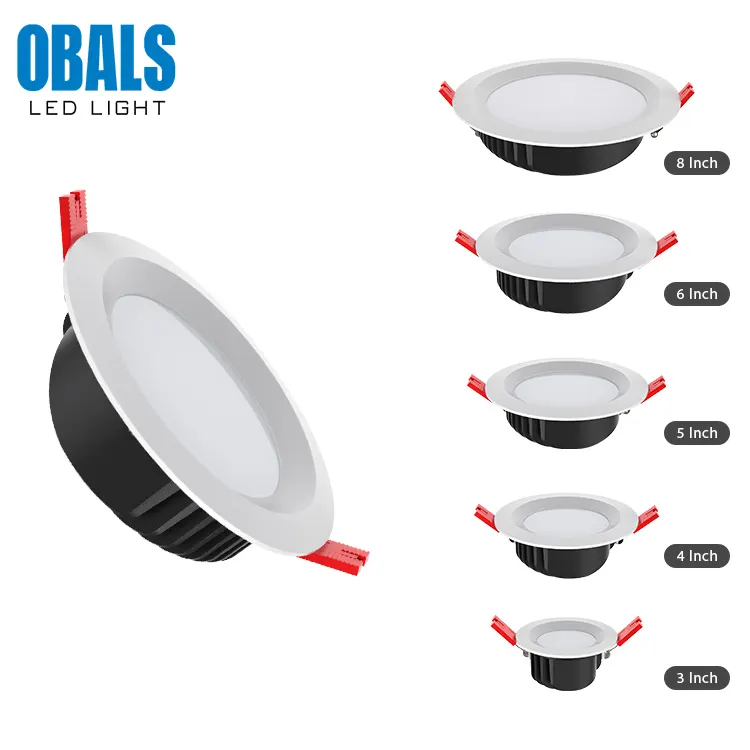 Recessed Aluminum LED Downlight 9/12W 100-120V 3in/5in/6in/8in
