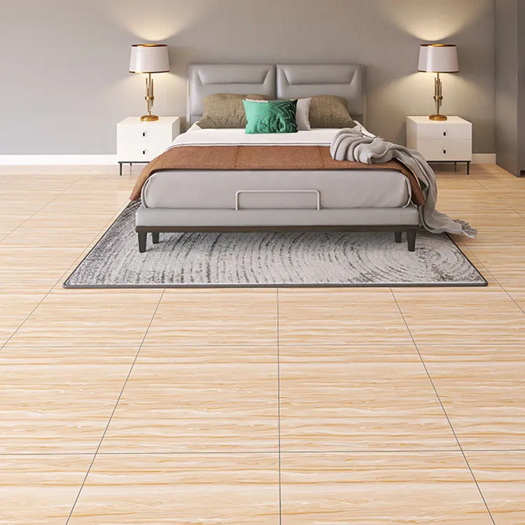 Non-Slip Wood-Look Polished Porcelain Floor Tile 600x600mm