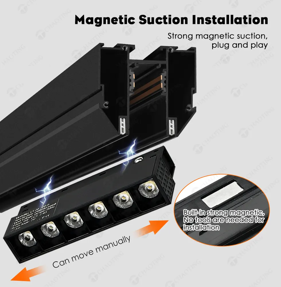 Aluminum Magnetic LED Track Lighting System 6-40W product sample