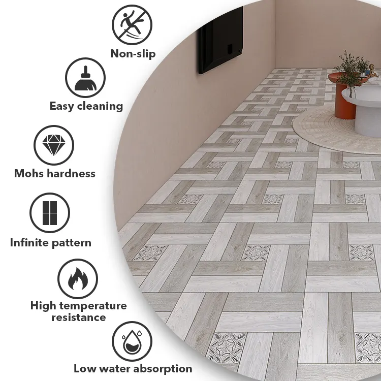 Wood-Look Porcelain Floor Tile 600x600mm