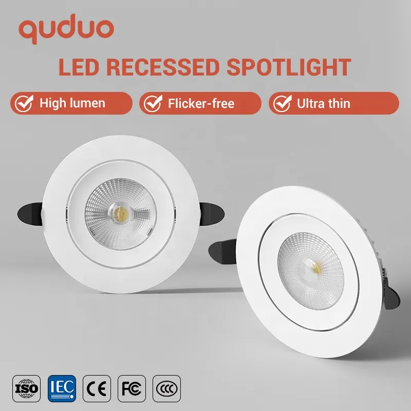 Adjustable Slim Recessed COB LED Downlight 7-18W product sample