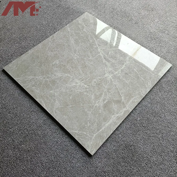 Marble-Look Gray Glazed Porcelain Floor Tile 600x600mm