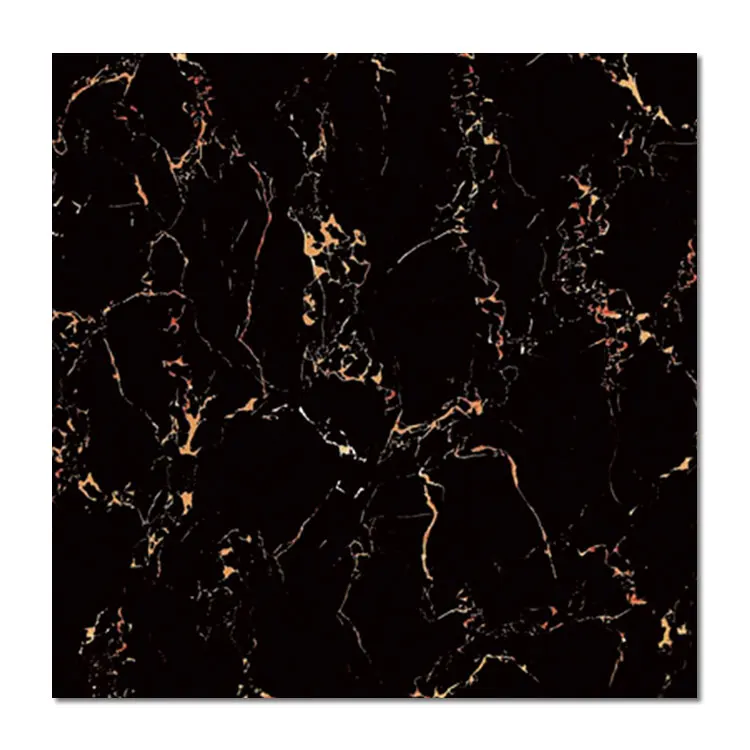 Stone-Look Black Polished Porcelain Floor Tile 600x600mm/800x800mm