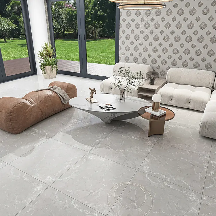 Non-Slip Marble-Look Polished Porcelain Wall And Floor Tile 800x800mm