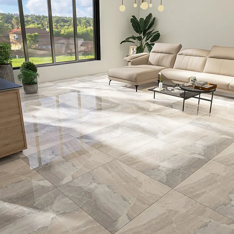 Marble-Look Gray Porcelain Floor Tile 800x800mm