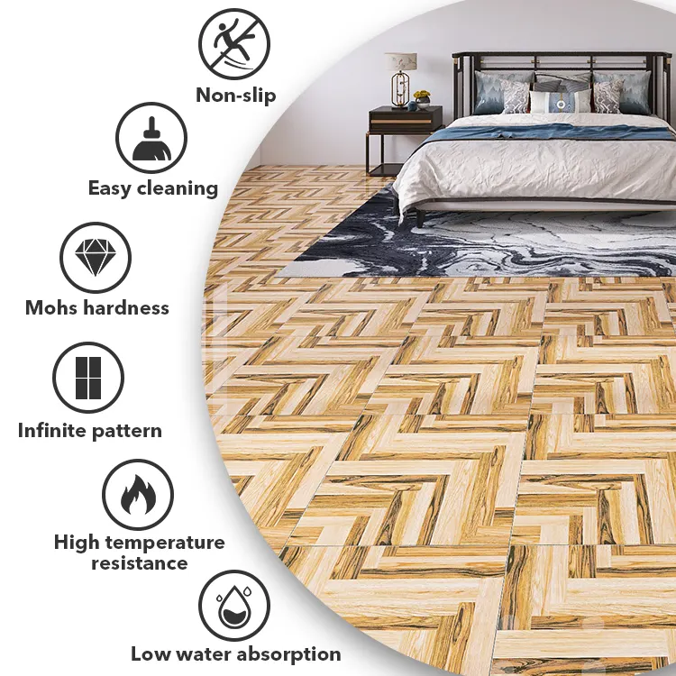 Wood-Look Porcelain Floor Tile 60x60cm