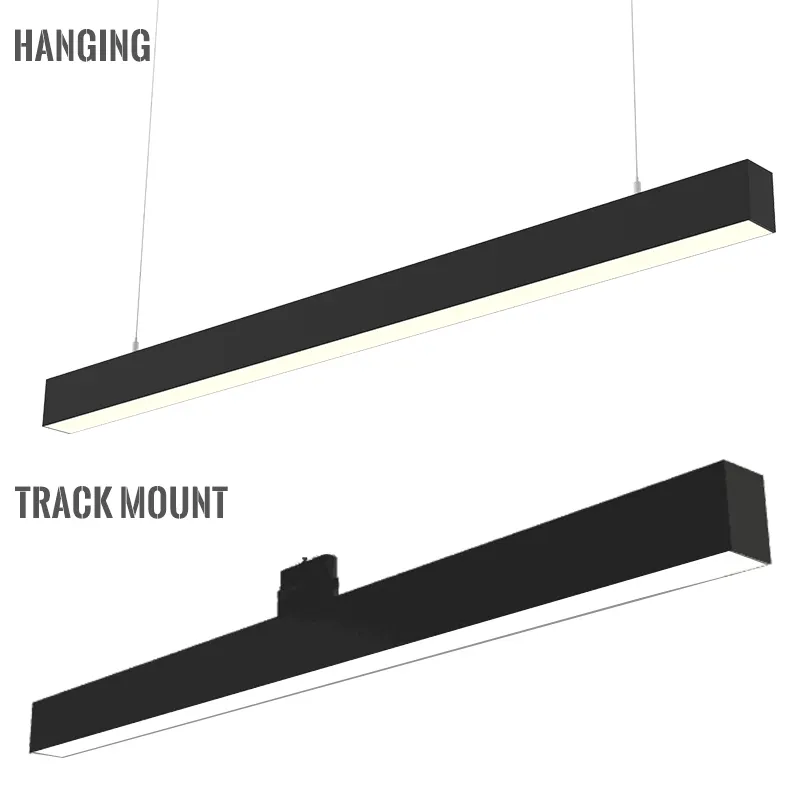 Slim Aluminum Linear LED Pendant Light 55x75x1200mm 9-36W